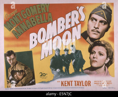 BOMBER'S MOON, George Montgomery (left, mustache), center from left: George Montgomery, Annabella, Kent Taylor, right from top: Stock Photo