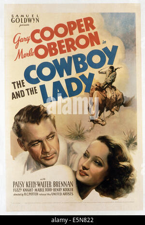 THE COWBOY AND THE LADY, from left: Gary Cooper, Merle Oberon, 1938 Stock Photo