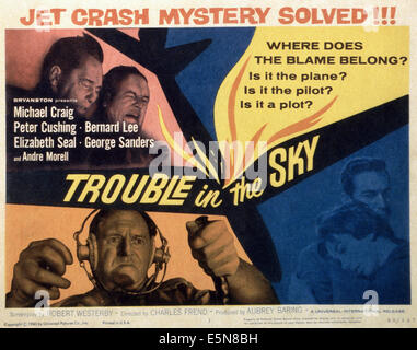 CONE OF SILENCE, (aka TROUBLE IN THE SKY), US lobbycard, Bernard Lee, (bottom left), 1960 Stock Photo