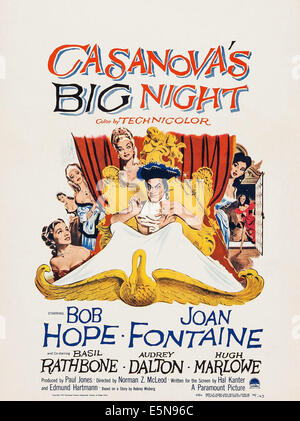CASANOVA'S BIG NIGHT, Joan Fontaine, Bob Hope, 1954 Stock Photo - Alamy