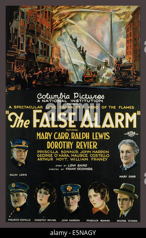 THE FALSE ALARM, top from left: Ralph Lewis, Mary Carr, bottom from left: Maurice Costello, Dorothy Revier, John Harron, Stock Photo