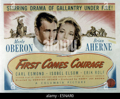 FIRST COMES COURAGE, from left: Brian Aherne, Merle Oberon, 1943 Stock Photo