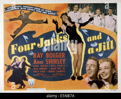 FOUR JACKS AND A JILL, from left, Anne Shirley, Ray Bolger, 1942 Stock ...