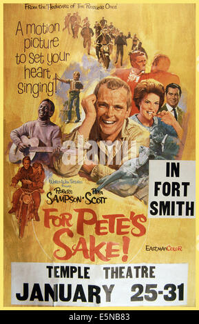 FOR PETE'S SAKE, U.S. poster, Robert Sampson (center), Pippa Scott (right of center), 1966 Stock Photo