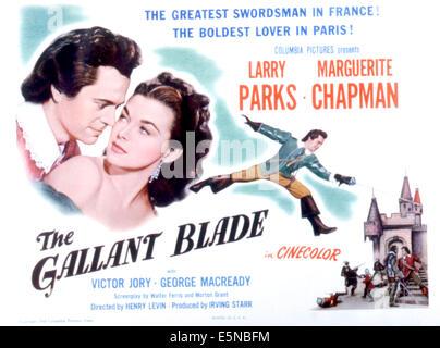 THE GALLANT BLADE, Larry Parks, Marguerite Chapman, 1948 Stock Photo