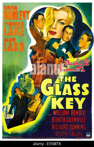 THE GLASS KEY, US poster art, William Bendix, Veronica Lake, Brian Donlevy, Alan Ladd, 1942 Stock Photo