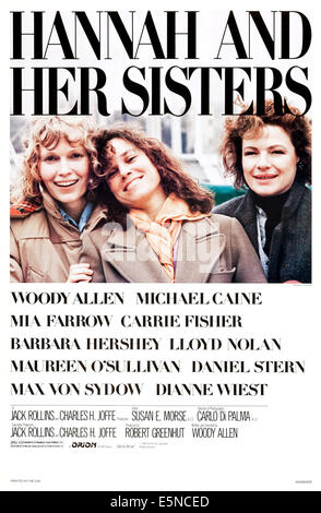 HANNAH AND HER SISTERS, from left: Mia Farrow, Barbara Hershey, Dianne Wiest, 1986 Stock Photo