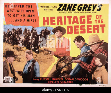 HERITAGE OF THE DESERT, from left: C. Henry gordon, Robert Barrat, Russell Hayden, Donald Woods, Sidney Toler, Evelyn Venable, Stock Photo