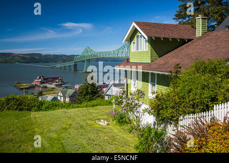 Views of the Astoria–Megler Bridge from Coxcomb Hill in Astoria, Oregon, USA. Stock Photo