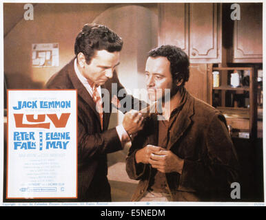 LUV, US lobbycard, from left: Peter Falk, Jack Lemmon, 1967 Stock Photo