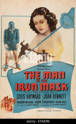 THE MAN IN THE IRON MASK, US poster, Louis Hayward, Joan Bennett, 1939 Stock Photo