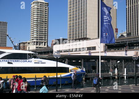 sydney's manly fast ferry at circular quay,sydney,australia Stock Photo