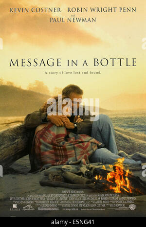 MESSAGE IN A BOTTLE, US poster, from left: Robin Wright, Kevin Costner, 1999, © Warner Brothers/courtesy Everett Collection Stock Photo