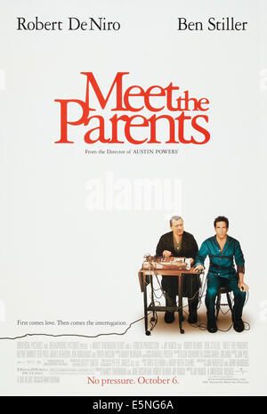 MEET THE PARENTS, US advance poster art, from left: Robert De Niro, Ben Stiller, 2000. © Universal Pictures/ Courtesy: Everett Stock Photo