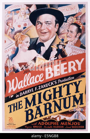 THE MIGHTY BARNUM, from left: Virginia Bruce, Wallace Beery, Adolphe Menjou, 1934, TM & Copyright © 20th Century Fox Film Stock Photo