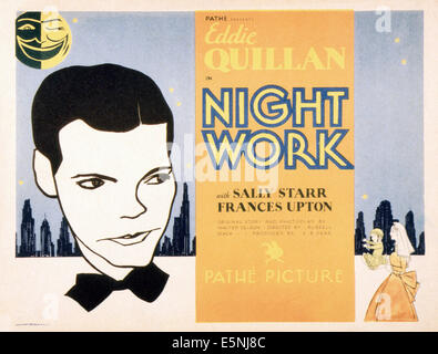NIGHT WORK, US poster, from left: Eddie Quillan, Sally Starr, 1930 Stock Photo