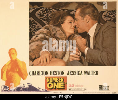 NUMBER ONE, US lobbycard, from left: Jessica Walter, Charlton Heston, 1969 Stock Photo