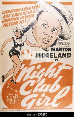 ONE DARK NIGHT, (aka NIGHT CLUB GIRL), US poster, Mantan Moreland (top right), 1939 Stock Photo