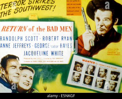 RETURN OF THE BAD MEN, Randolph Scott, Anne Jeffreys, Robert Ryan, 1948 Stock Photo