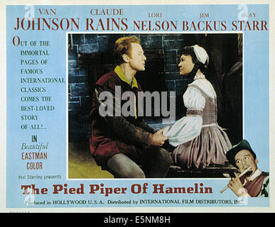 THE PIED PIPER OF HAMELIN, Van Johnson, Lori Nelson, 1957 Stock Photo