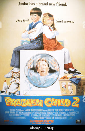 PROBLEM CHILD 2, US poster, top from left: Michael Oliver, Ivyann Schwan, John Ritter (bottom), 1991, © Universal/courtesy Stock Photo