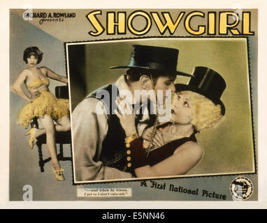 SHOW GIRL, US lobbycard, from left: Donald Reed, Alice White, 1928 Stock Photo