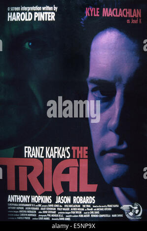 THE TRIAL, US poster art, from left: Anthony Hopkins, Kyle MacLachlan, 1993. ©Angelika Films/courtesy Everett Collection Stock Photo