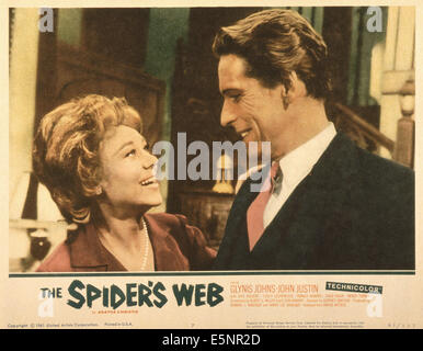THE SPIDER'S WEB, US lobbycard, from left: Glynis Johns, John Justin, 1960 Stock Photo
