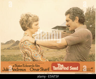 THE TAMARIND SEED, US lobbycard, from left: Julie Andrews, Omar Sharif, 1974 Stock Photo