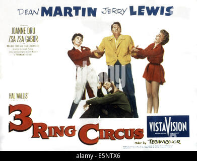 THREE RING CIRCUS, Joanne Dru, Jerry Lewis, Dean Martin, Zsa Zsa Gabor, 1954 Stock Photo