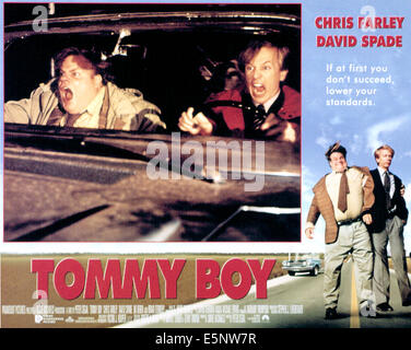 TOMMY BOY, Chris Farley, David Spade, lobby card, poster art, 1995. (c)Paramount Pictures/courtesy Everett Collection Stock Photo