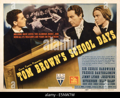 TOM BROWN'S SCHOOL DAYS, US lobbycard, from left: Freddie Bartholomew, Cedric Hardwicke, Jimmy Lydon, 1940 Stock Photo