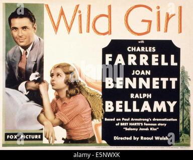 WILD GIRL, US poster, from left: Charles Farrell, Joan Bennett, 1932, TM & Copyright © 20th Century Fox Film Corp./courtesy Stock Photo