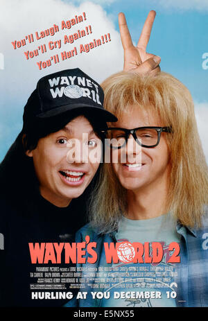 WAYNE'S WORLD 2, US poster art, from left: Mike Myers, Dana Carvey, 1993, © Paramount/courtesy Everett Collection Stock Photo