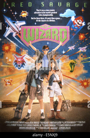 THE WIZARD, US poster art, from left: Fred Savage, Luke Edwards, Jenny Lewis,  1989, ©Universal/Courtesy: Everett Collection Stock Photo