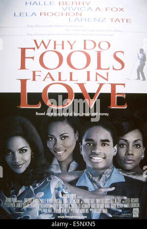 WHY DO FOOLS FALL IN LOVE, US poster, from left: Halle Berry, Lela Rochon, Larenz Tate, Vivica A. Fox, 1998, © Warner Stock Photo