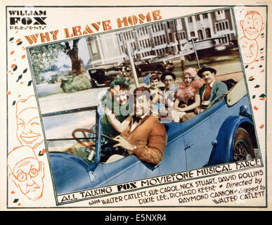 WHY LEAVE HOME?, US lobbycard, front from left: Dixie Lee, Nick Stuart, rear from left: Sue Carol, Walter Catlett, Ilka Chase, Stock Photo