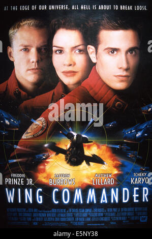 WING COMMANDER, US poster, from left: Matthew Lillard, Saffron Burrows, Freddie Prinze Jr., 1999, TM & Copyright © 20th Century Stock Photo