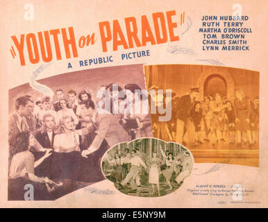 YOUTH ON PARADE, US lobbycard, Martha O'Driscoll, (third from left), 1942 Stock Photo