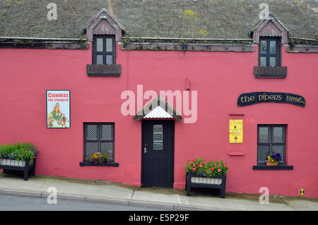 Exterior of a run-down Irish pub in the village of Carrick in County Donegal Ireland. Stock Photo