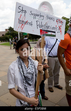 Rally at Texas Capitol protesting Israel's siege of Gaza and the U.S support and funding of Israel. Stock Photo