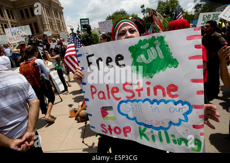 Rally at Texas Capitol protesting Israel's siege of Gaza and the U.S support and funding of Israel. Stock Photo