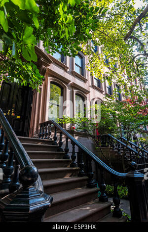 New York, NY - 25 July 2014 - Charles Street brownstones in Greenwich Village Historic District ©Stacy Walsh Rosenstock/Alamy Stock Photo