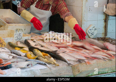 Hong Kong outdoor street fish market Stock Photo