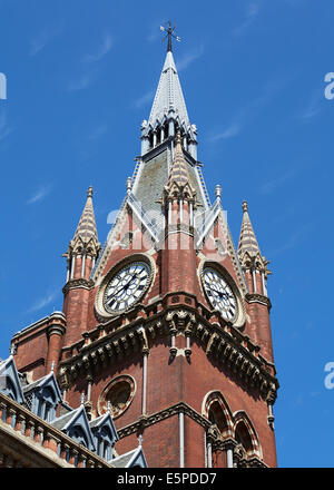 The clock tower, St. Pancras railway station, London, UK Stock Photo