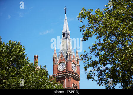 Clock tower of St. Pancras railway station, London, UK Stock Photo
