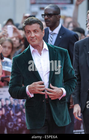 Sylvester Stallone attends the World Premiere of The Expendables 3 on 04/08/2014 at ODEON Leicester Square, London. Persons pictured: Sylvester Stallone. Picture by Julie Edwards Stock Photo