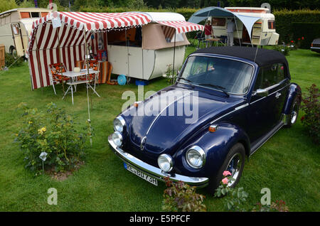 nostalgic camping at Classic Days 2014, Schloss Dyck Germany Stock Photo