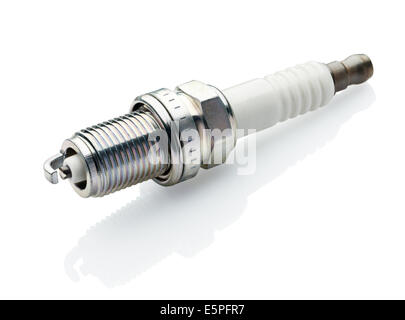new spark plug isolated on white background Stock Photo