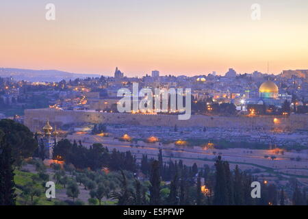 View of Jerusalem from The Mount of Olives, Jerusalem, Israel, Middle East Stock Photo